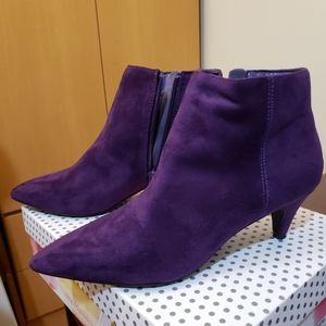 Purple Kitten Heel Ankle Booties Size 7.5